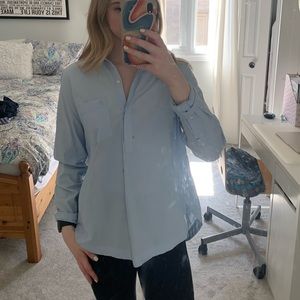 Blue button down